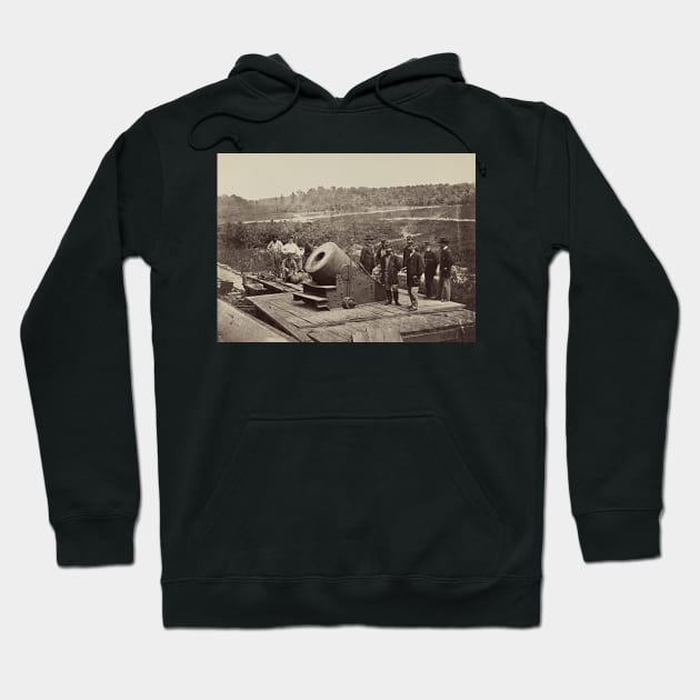 Vintage Civil War The Dictator Siege Mortar at Petersburg Hoodie by pdpress